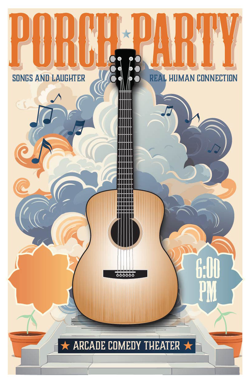 The Porch Party is a family-friendly evening of music, story-telling and laughter--truly appropriate for ALL ages. This month's show will feature special Halloween and Harvest themes!