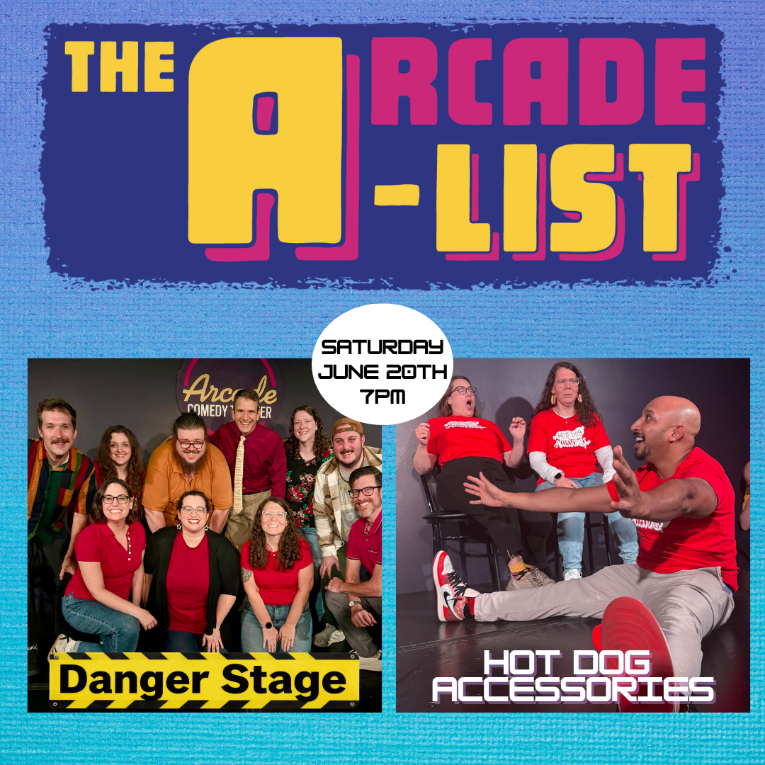 See some of the very best comedy in the city of Pittsburgh. Two teams, one night, maximum laughter. June 20th we've got Danger Stage and Hot Dog Accessories. Danger Stage is high-octane fun with audience-participation comedy games, while Hot Dog Accessories takes you on a tour of some wild, made-up-on-the-spot characters in their signature form "The Slacker".